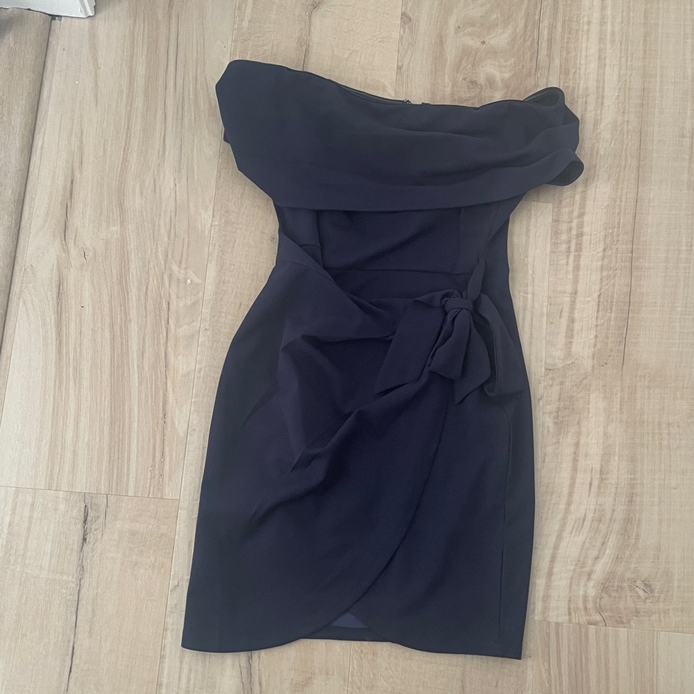 Hello Molly navy blue off the shoulder dress medium